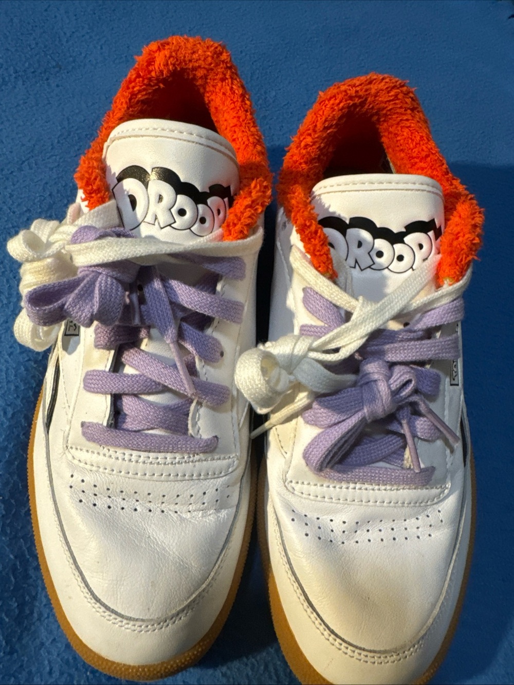 Reebok Club C Revenge Droopy Tom and Jerry Sneakers White Orange Men’s 8.5